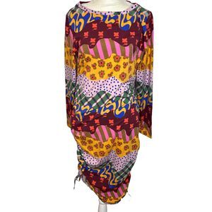 Multicolor Bodycon Dress size Medium Target multicolor fitted ruched sides